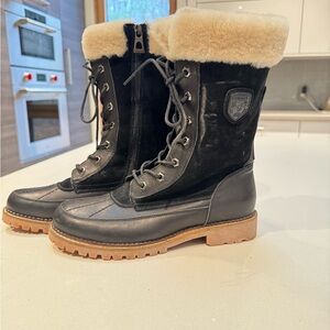 RUDSAK Black and Cream Winter Boots